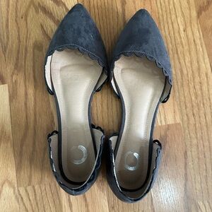 Women’s gray flats mules